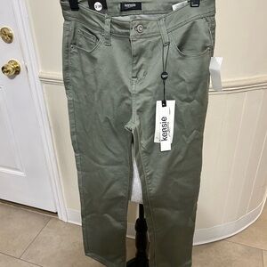 New With Tags Kensie Seagrass Slim Straight Crop Pants Size 2 Waist 26